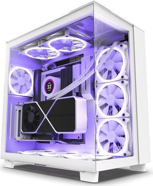 NZXT H9 Elite - All White - CM-H91EW-01 - Premium Dual-Chamber - Mid-Tower - RGB Fans - Case
