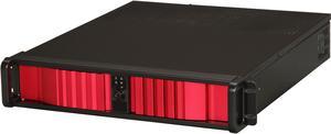 iStarUSA D-200SEA-RD Black Aluminum / Steel 2U Rackmount Server Case - Red Bezel