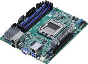 ASRock Rack AM5D4ID-2T/BCM Deep mini-ITX Server Motherboard AMD Ryzen 7000 AM5 (LGA 1718)  KNOLL3 X300  Dual 10G LAN
