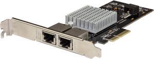 StarTech.com Dual Port 10G PCIe Network Adapter Card, Intel-X550AT 10GBASE-T PCI Express 10GbE Multi Gigabit Ethernet 5 Speed NIC 2 Port