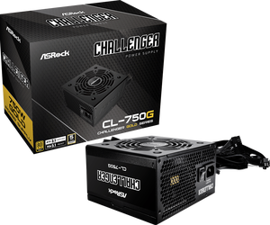 ASRock Challenger CL-750G 750W 80 PLUS GOLD Certified Non-Modular Power Supply, ATX3.1 & PCIe5.1 Ready with Dual Color 12V-2x6 Cable, 5 Years Warranty