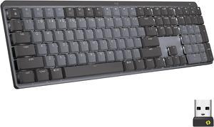 Logitech MX Mechanical Wireless Illuminated Performance Keyboard, Tactile Quiet Switches, Backlit Keys, Bluetooth, USB-C, macOS, Windows, Linux, iOS, Android, Graphite