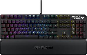 ASUS TUF Mechanical PC Gaming Keyboard for PC - TUF K3 | Programmable Onboard Memory | Dedicated Media Controls, Aura Sync RGB Lighting | Detachable Magnetic Wrist Rest | Highly Durable | Black