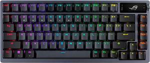 ASUS ROG Azoth 75 Wireless DIY Custom Gaming Keyboard, OLED display, Gasket-Mount, Three-Layer Dampening, Hot-Swappable Pre-lubed ROG NX Brown Switches & Keyboard Stabilizers, PBT Keycaps, RGB-Black