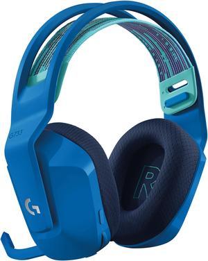 Logitech G733 LIGHTSPEED Wireless Gaming Headset with suspension headband, LIGHTSYNC RGB, Blue VO!CE mic technology and PRO-G audio drivers - Blue
