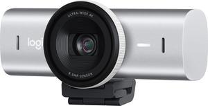 Logitech MX Brio Ultra HD 4K Collaboration and Streaming Webcam, 1080p at 60 FPS, Dual Noise Reducing Mics,Show Mode, USB-C, Webcam Cover, Works with Microsoft Teams, Zoom, Google Meet - Pale Grey