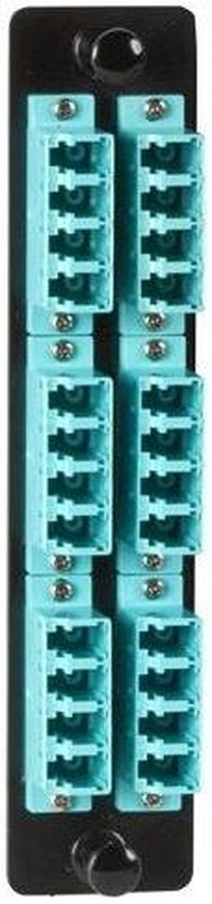 Black Box JPM468C Black Box High-Density Adapter Panel, Ceramic Sleeves, (12) LC Duplex Pairs, Aqua - 12 Port(s) - 12 x LC Port(s) - Aqua