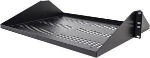 StarTech.com SHELF-2U-14-CENTER-V 2U Server Rack Shelf, Center Mounted Universal Vented Rackmount Cantilever Tray for 19