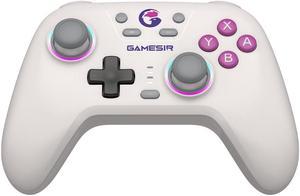 GameSir Nova HD Rumble Wireles Controller for PC and Switch, with Anti-drift Hall Effect Sticks, RGB Lighting, Tri-mode Connectivity, Multi-platform Compatibility,  and Macro Back Button (White)