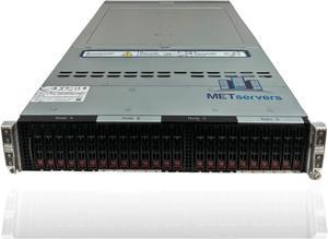 Refurbished Supermicro SuperServer SYS-2029BT-HNC0R 4-Node 24 Bay SFF 2U NVMe Server, 8x Intel Xeon Gold 6138 2.0GHz 20C CPU, 1TB (32 x 32GB) DDR4 RDIMM 2400MHz, 16x 30.72TB NVMe SSD, Rail Kit Included