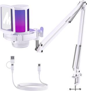 MAONO USB Gaming Microphone with Noise Cancellation, Computer PC Condenser Mic with RGB Light, Mute, Gain, Monitoring for Streaming, Podcast, YouTube, Twitch, Discord, PS5, PS4, GamerWave DGM20S