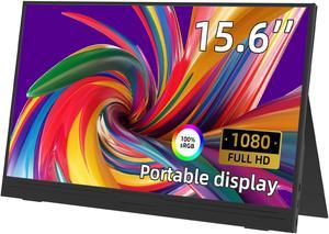 Portable Monitor 15.6 Inch FHD 1080P USB-C HDMI Computer Display IPS HDR Second External Monitor for Laptop PC Phone Xbox PS4 Switch,Built-in Speaker/Smart Cover Included