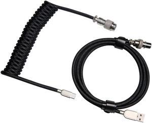 RK Royal Kludge Custom Make Single Sleeved Pet Mechanical Keyboard Coiled USB Black