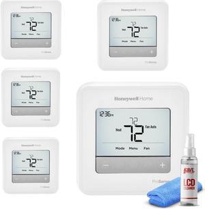 5-Pack Honeywell T4 Pro Series Programmable Thermostat TH4110U2005 + LCD Cleaner Bundle