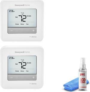 2-Pack Honeywell T4 Pro Series Programmable Thermostat TH4110U2005 + LCD Cleaner Bundle